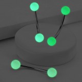 Piercing langue snake-eyes 08 - Boules fluorescentes vertes