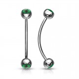Piercing langue snake-eyes 09 - Oeil psychédélique vert