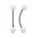 Piercing langue snake-eyes 07 - Boules en opalite aurora