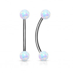 Piercing langue snake-eyes 07 - Boules en opalite aurora