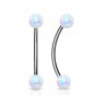 Piercing langue snake-eyes 07 - Boules en opalite aurora