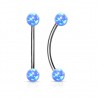 Piercing langue snake-eyes 07 - Boules en opalite bleu