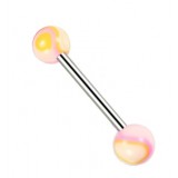 Piercing de langue UV 78 - Marbre rose et jaune