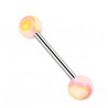 Piercing de langue UV 78 - Marbre rose et jaune