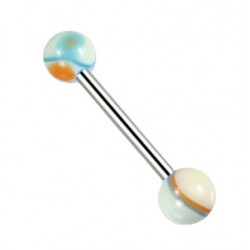 Piercing de langue UV 78 - Marbre marron et bleu