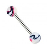 Piercing de langue UV 78 - Marbre rouge et noir