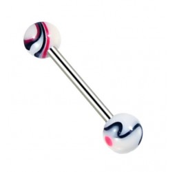 Piercing de langue UV 78 - Marbre rouge et noir
