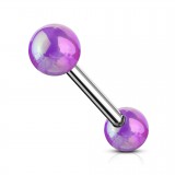 Piercing langue 130 - Acier brillant lilas