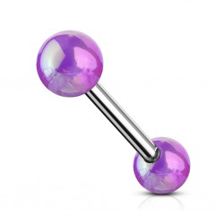 Piercing langue 130 - Acier brillant lilas