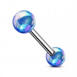 Piercing langue 130 - Acier brillant bleu