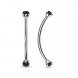 Piercing langue snake-eyes 06 - Gris cristal noir