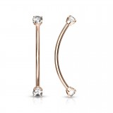 Piercing langue snake-eyes 06 - Rose cristal transparent