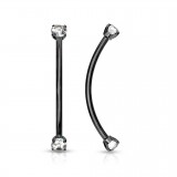 Piercing langue snake-eyes 06 - Noir cristal transparent