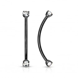 Piercing langue snake-eyes 06 - Noir cristal transparent
