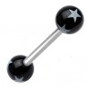 Piercing de langue UV 91 - fond noir étoiles blanches