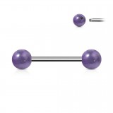 Piercing langue 93 - Boules améthystes