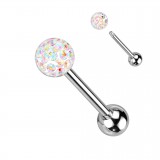 Piercing langue 72 - Boule férido époxy aurora