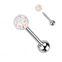 Piercing langue 72 - Boule férido époxy aurora