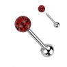 Piercing langue 72 - Boule férido époxy rouge