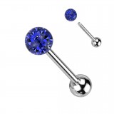 Piercing langue 72 - Boule férido époxy bleu