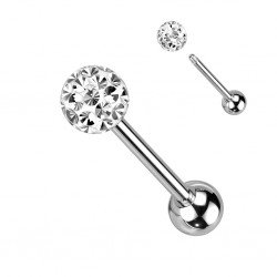 Piercing langue 72 - Boule férido époxy transparent