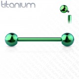 Piercing pour langue titane G23 vert-pomme pas de vis interne