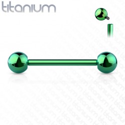 Piercing pour langue titane G23 vert-pomme pas de vis interne