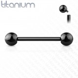 Piercing pour langue titane G23 noir pas de vis interne