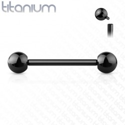 Piercing pour langue titane G23 noir pas de vis interne