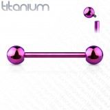 Piercing pour langue titane G23 lilas pas de vis interne