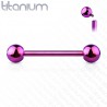 Piercing pour langue titane G23 lilas pas de vis interne