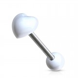 Piercing de langue UV 55 - Coeur relief