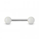 Piercing de langue UV 101- Perle satinée blanche