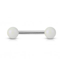 Piercing de langue UV 101- Perle satinée blanche