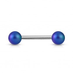 Piercing de langue UV 101- Perle satinée bleu