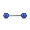 Piercing de langue UV 101- Perle satinée bleu