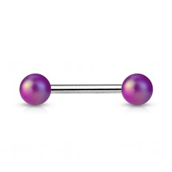 Piercing de langue UV 101- Perle satinée lilas