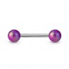 Piercing de langue UV 101- Perle satinée lilas