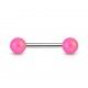 Piercing de langue UV 101- Perle satinée rose