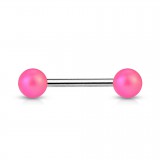 Piercing de langue UV 101- Perle satinée rose