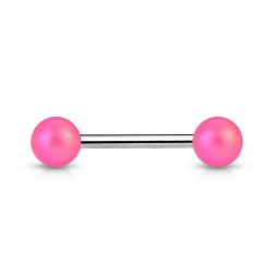 Piercing de langue UV 101- Perle satinée rose