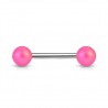 Piercing de langue UV 101- Perle satinée rose