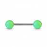 Piercing de langue UV 101- Perle satinée vert-pomme