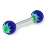 Piercing de langue UV 52 - Cannabis bleu