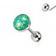 Piercing langue 129 - Paillettes luisantes vertes