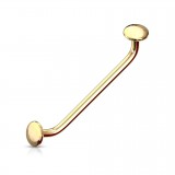 Piercing langue snake-eyes 01 - Angle 45 disque plat jaune