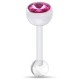 Piercing de langue UV 73 - Flexible transparent strass rose