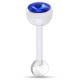 Piercing de langue UV 73 - Flexible transparent strass bleu