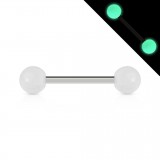 Piercing langue acry 04 - Fluorescent blanc