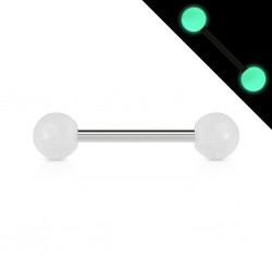 Piercing langue acry 04 - Fluorescent blanc